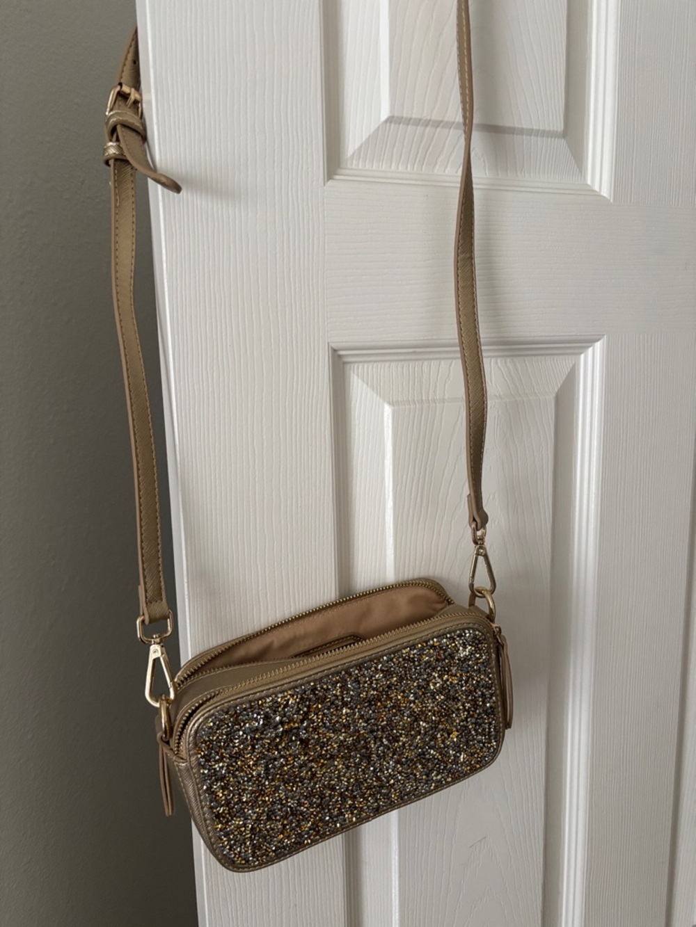 Madison West brand like new metallic gold & silver purse from nordstrom